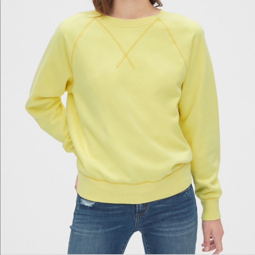 GAP NEON YELLOW CREWNECK SWEATSHIRT XL